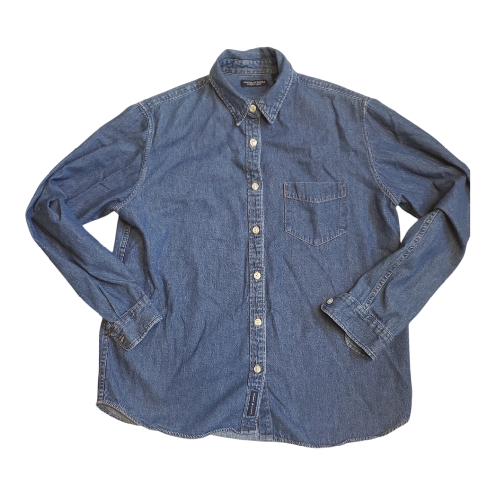 American Eagle Shirt Women's Medium Denim